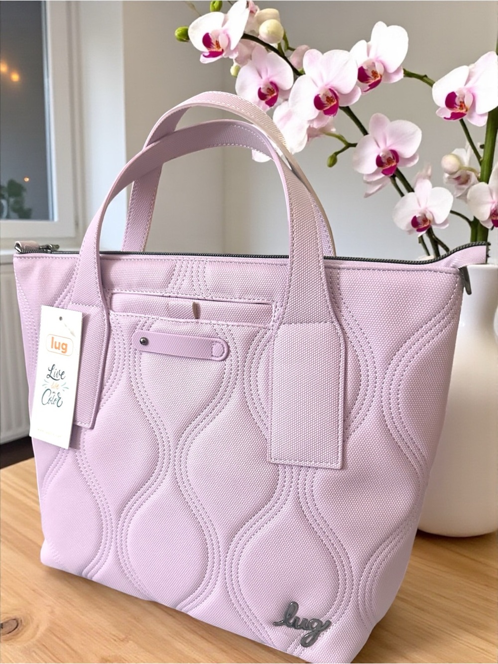 lug Alto Matte Luxe Sugar Plum Quilted Convertible Tote Crossbody NWT $119 MSRP
